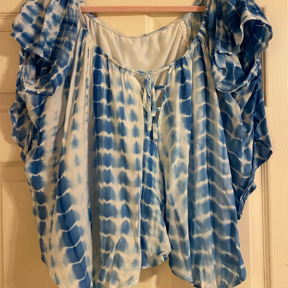 Show me your mumu tie dye shoulder top